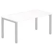 Bureau BRUXELLES 160 x 80 wit - aluminium poten