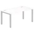 Bureau BRUXELLES 160 x 80 wit - aluminium poten