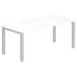 Bureau BRUXELLES 180 x 80 wit - aluminium poten