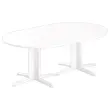 Ovale vergadertafel 200x120 wit/wit 