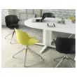 Ovale vergadertafel 200x120 wit/wit 