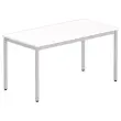 Rechthoekige multifunctionele tafel 140 x 70 wit / aluminium