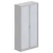 Hoge kast met metallic rolgordijnen - Aluminium/grijs - 198x100 cm 