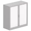 Lage roldeurkast in metaal - 100 x 100 cm - Alu / wit