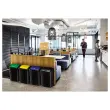 Vuilnisbak met kanteldeksel van plastic 50L blauw