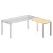Retour BRUXELLES 98 x 60 beuken blad - aluminium poten