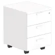 Mobiel gemonteerd ladeblok - Wit melamine - 3 laden 
