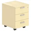 Mobiele kast, gemonteerd - Beuken melamine - 3 laden