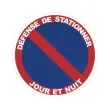Ronde PVC sticker ø 280mm Parkeren verboden dag en nacht