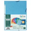 10 Mappen met 3 flappen en elastiek EXACOMPTA glanskarton, Kl.Assortiment