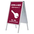 Dubbelzijdige posterhouder "Stop trottoir" aluminium A1 