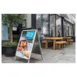 Dubbelzijdige posterhouder "Stop trottoir" aluminium A1 