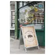 Dubbelzijdige posterhouder "Stop trottoir" aluminium A1 