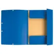 10 Mappen 3 kleppen met elastieken 360 g - Rug van 1,5 cm - Blauw - EXACOMPTA