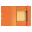 10 Mappen 3 kleppen met elastieken 360 g - Rug van 1,5 cm - Oranje - EXACOMPTA