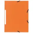 10 Mappen 3 kleppen met elastieken 360 g - Rug van 1,5 cm - Oranje - EXACOMPTA