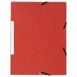 10  Mappen 3 kleppen met elastieken 360 g - Rug van 1,5 cm - Rood - EXACOMPTA 