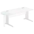 1/2 maan rechthoekig bureau grijs/wit
