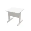 Tafel 80 x 80 wit - aluminium poten 