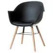2 Fauteuils WISEMAN met beuken poten, zwarte zitting, gemonteerd
