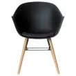2 Fauteuils WISEMAN met beuken poten, zwarte zitting, gemonteerd