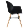 2 Fauteuils WISEMAN met beuken poten, zwarte zitting, gemonteerd