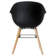 2 Fauteuils WISEMAN met beuken poten, zwarte zitting, gemonteerd
