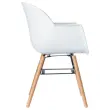 2 Fauteuils WISEMAN met beuken poten en witte zitting, gemonteerd