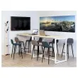 Hoge tafel Easydesk - 150 x 75 cm - Wit onderstel en beuken blad - PAPERFLOW