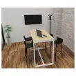 Hoge tafel Easydesk - 150 x 75 cm - Wit onderstel en beuken blad - PAPERFLOW