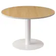 Tafel EASYDESK rond Ø115cm witte voet beukenblad