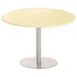 Ronde tafel diam 116 cm blad beuken voet zilver tulpvoet 