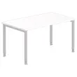 Tafel 160 x 80 wit - aluminium poten