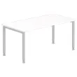 Tafel 140 x 80 wit - aluminium poten 