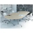Klaptafel met wieltjes - 190 x 70 cm - Beuk en alu - Hoek rechts