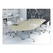 Opklapbare tafel met wieltjes - 190 x 70 cm - Beuk en alu - Hoek links