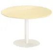 Ronde tafel diam 116 cm blad beuken wit voet tulp 