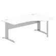 Bureau BUENOS AIRES compact retour naar rechts wit/alu, L180 