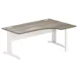 Bureau BUENOS AIRES compact terug naar rechts noten/wit, L180