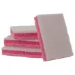 Witte niet-schrurende tampon op roze drie-laags spons