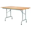 Vouwtafel polyvalent Rico 120 x 80 cm aluminium poten. Natuurlijk beukenhout