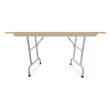 Vouwtafel polyvalent Rico 120 x 80 cm aluminium poten. Natuurlijk beukenhout