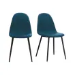 2 Stoelen MUST H87 x D54 x B45 cm zwarte voet blauwe zitting