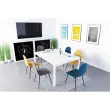 2 Stoelen MUST H87 x D54 x B45 cm zwarte voet blauwe zitting