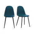 2 Stoelen MUST H87 x D54 x B45 cm zwart voet blauwe zitting gemonteerd
