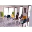 2 Stoelen MUST H87 x D54 x B45 cm zwart voet blauwe zitting gemonteerd