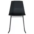 2 Cube stoelen met trapeziumvormige zwarte poten en zwarte zitting, gemonteerd