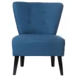 Fauteuil Brighton met zwarte poten en blauwe bekleding, gemonteerd