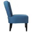 Fauteuil Brighton met zwarte poten en blauwe bekleding, gemonteerd