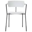 2 Bistrostoelen met zwarte poten en een witte zitting